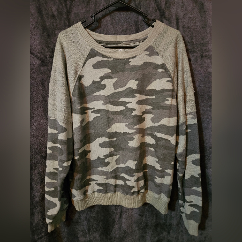 SO Women's Camouflage Crewneck Sweater